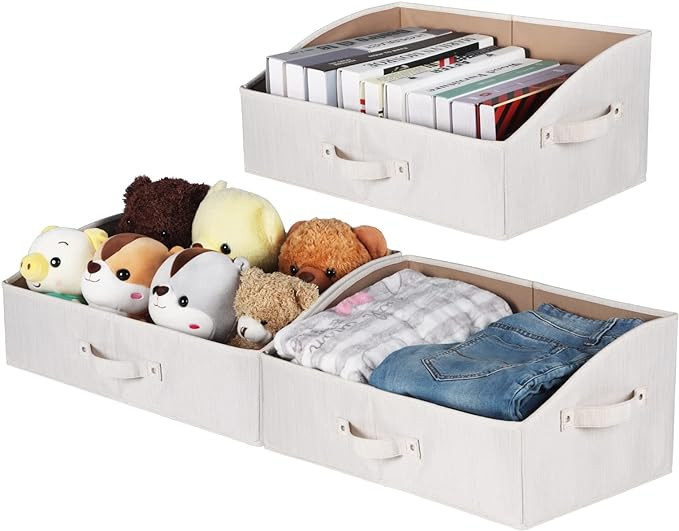 KEEGH Storage Bins for Closet Shelves Storage Baskets for Shelves Trapezoid Storage Bin Fabric Or... | Amazon (US)