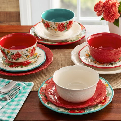 The Pioneer Woman Assorted Dinnerware Set, 12-Piece Set | Walmart (US)