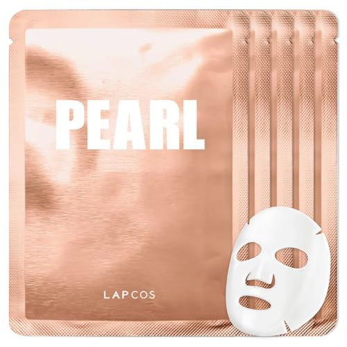 LAPCOS Pearl Sheet Mask, Daily Face Mask with Probiotics to Clarify Skin, Korean Beauty Favorite, 5-Pack | Amazon (US)