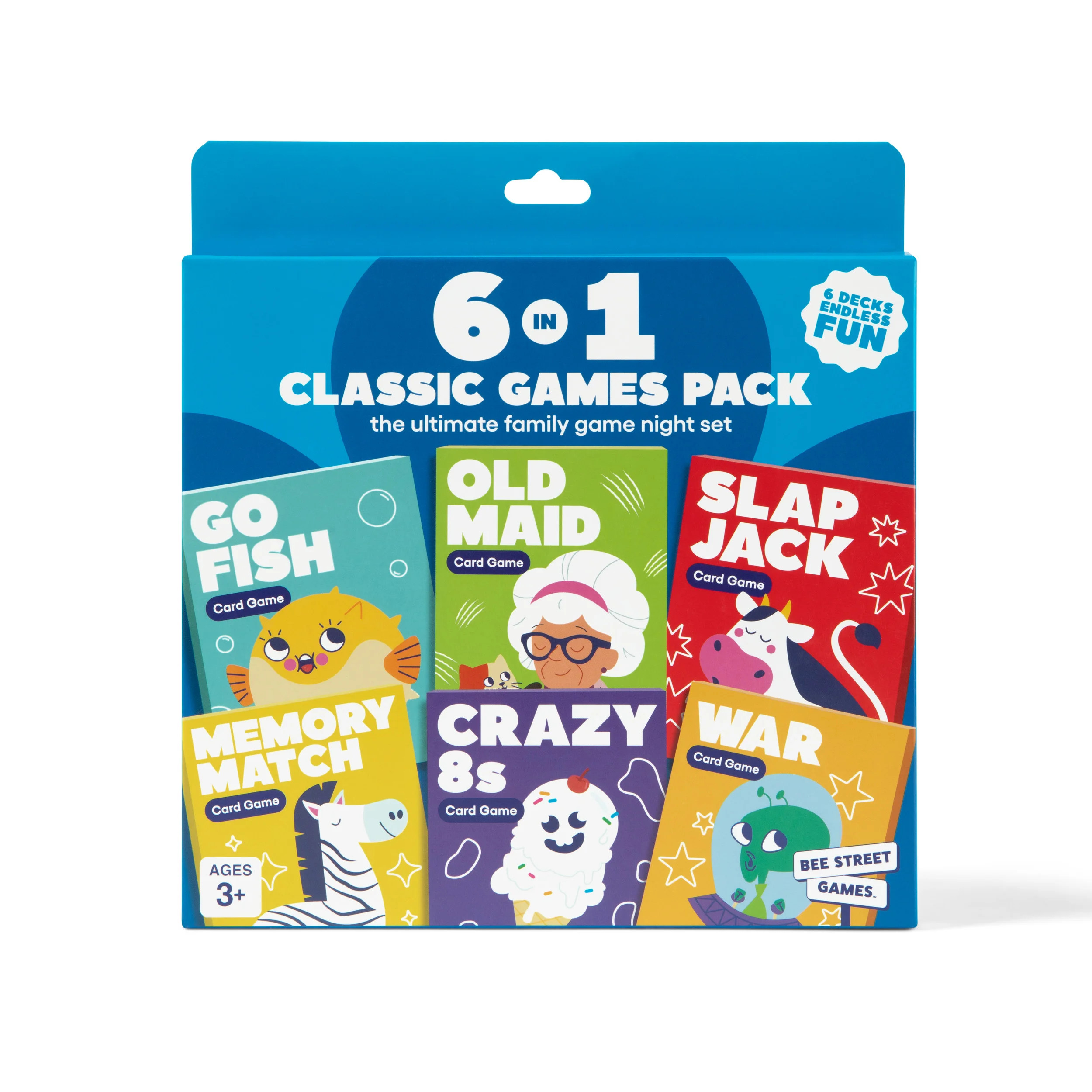 6 in 1 Classic Games Pack from Bee Street,  The Ultimate pack of Family Games for Kids and Adults | Walmart (US)