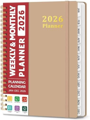 2026 Planner, Weekly and Monthly Calendar Planner for Women, Jan 2026 - Dec 2026, Hardcover Plann... | Amazon (US)