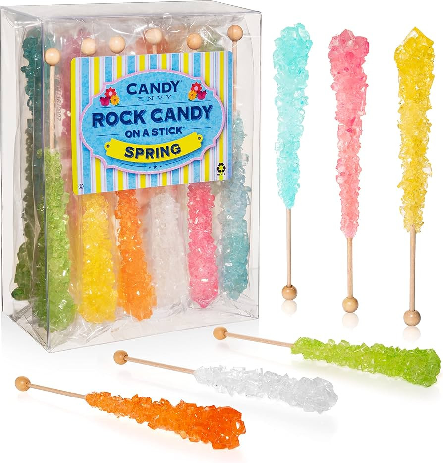 Candy Envy - Spring Rock Candy Sugar Sticks - Spring Pastel Colors - 18 Indiv. Wrapped | Amazon (US)