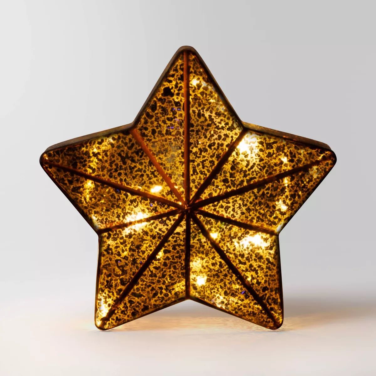 Lit Mercury Style Glass Star Christmas Figurine - Wondershop™ Gold | Target