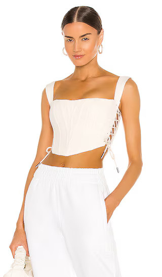 DANIELLE GUIZIO Classic Fitted Corset in Ivory. - size L (also in M, S) | Revolve Clothing (Global)