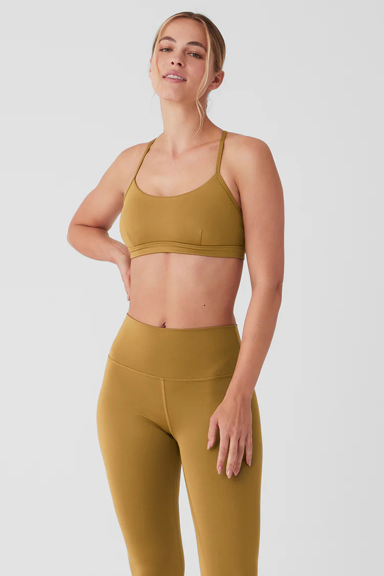 Airlift Intrigue Bra - Golden Olive Branch | Alo Yoga