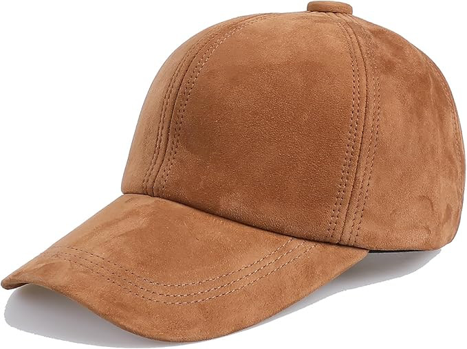 Unisex Genuine Suede Leather Baseball Caps for Mens Womens-Adjustable Back Strap | Amazon (US)