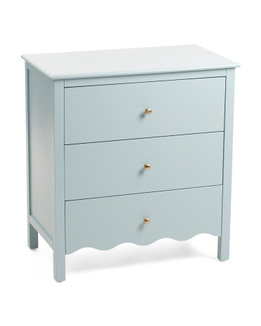 30in Scalloped Three Drawer Accent Table | Marshalls
