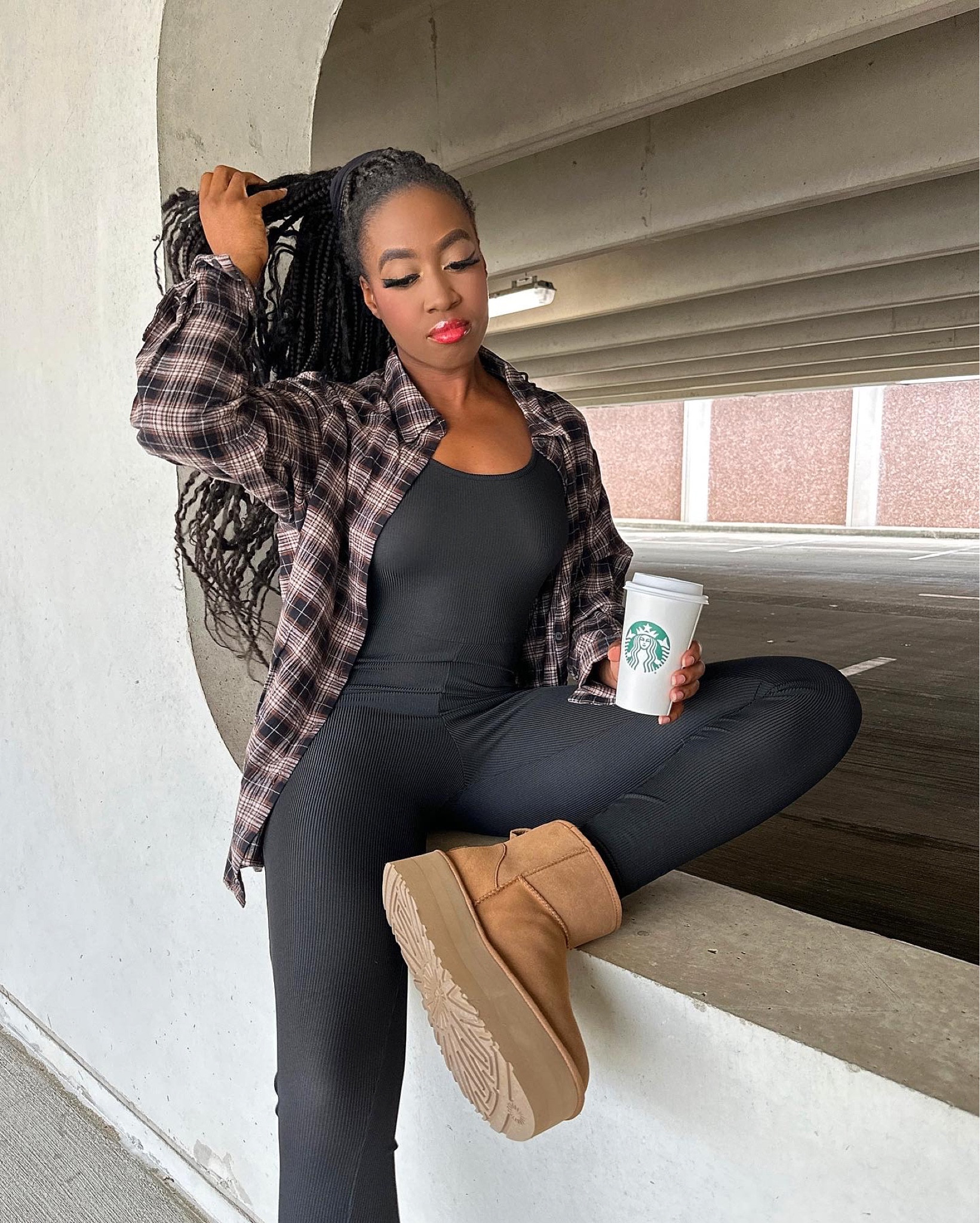 Black jump suit, Jumpsuit, flannel, plt, pretty little thing, Uggs, platform minis, ugg platform minis, fall outfit inspo, outfit inspo

#LTKSeasonal #LTKCyberWeek #LTKHoliday