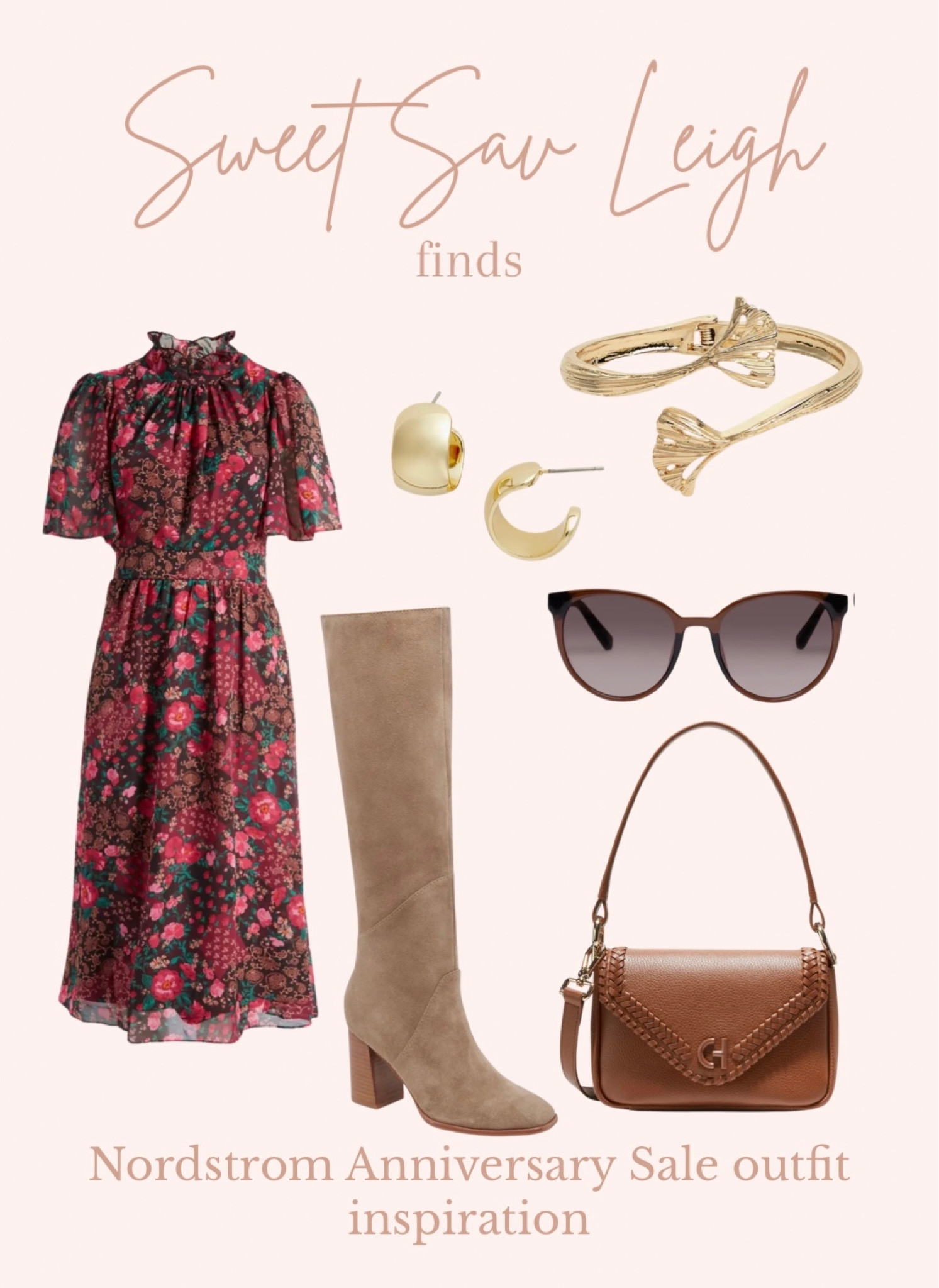 Nordstrom anniversary sale outfit inspiration: fall dress, floral dress, midi dress, work dress, tall boots, fall boots, suede boots, brown handbag, fall outfit 

#LTKxNSale #LTKSeasonal #LTKFind