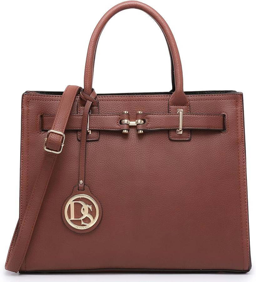 Dasein Women Satchel Purses Handbags Belted Top-handle Work Tote Shoulder Bags with Long Strap | Amazon (US)