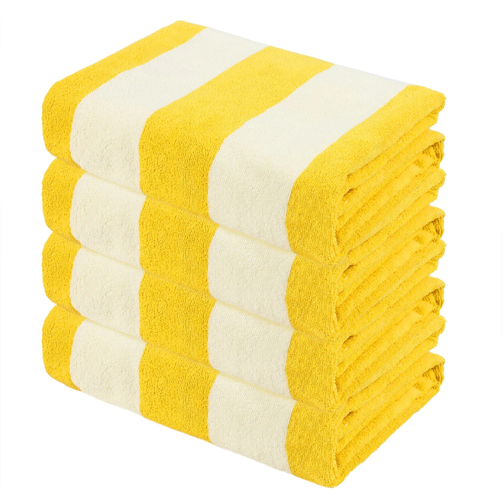 Exclusivo Mezcla 4 Pack Microfiber Cabana Striped Large Beach/Pool/Bath Towel for Adults (Yellow,... | Walmart (US)
