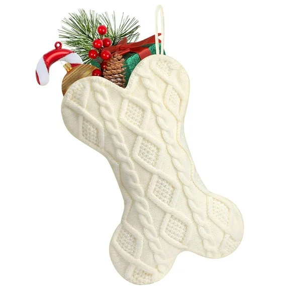 Ayieyill 18 Inch Dog Christmas Stocking, Bone Shape Stocking Christmas for Dog, Large Pet Stockin... | Walmart (US)