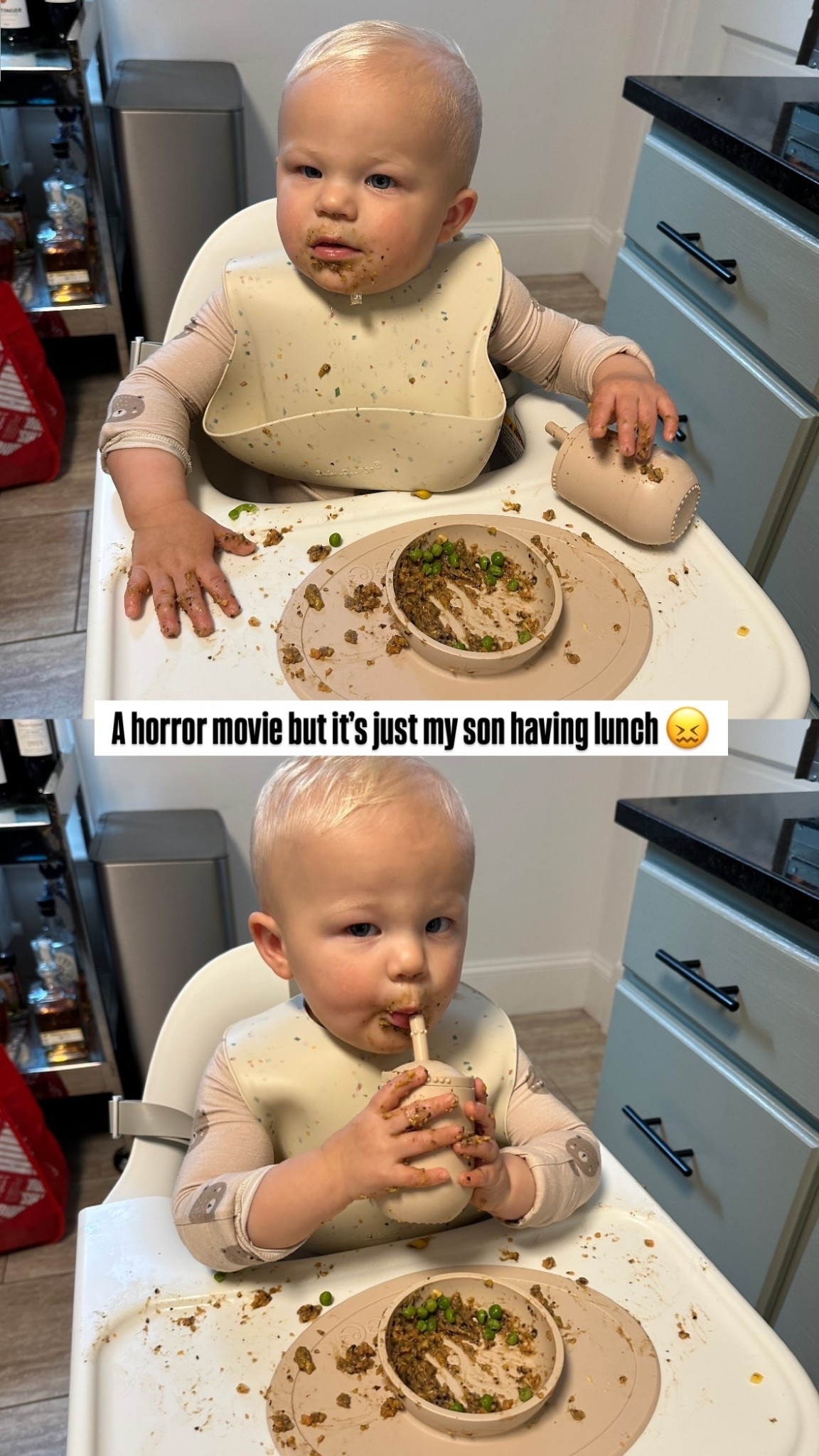 A horror movie but it’s just my son having lunch 😖

#LTKmomlife #LTKKids #LTKBaby
