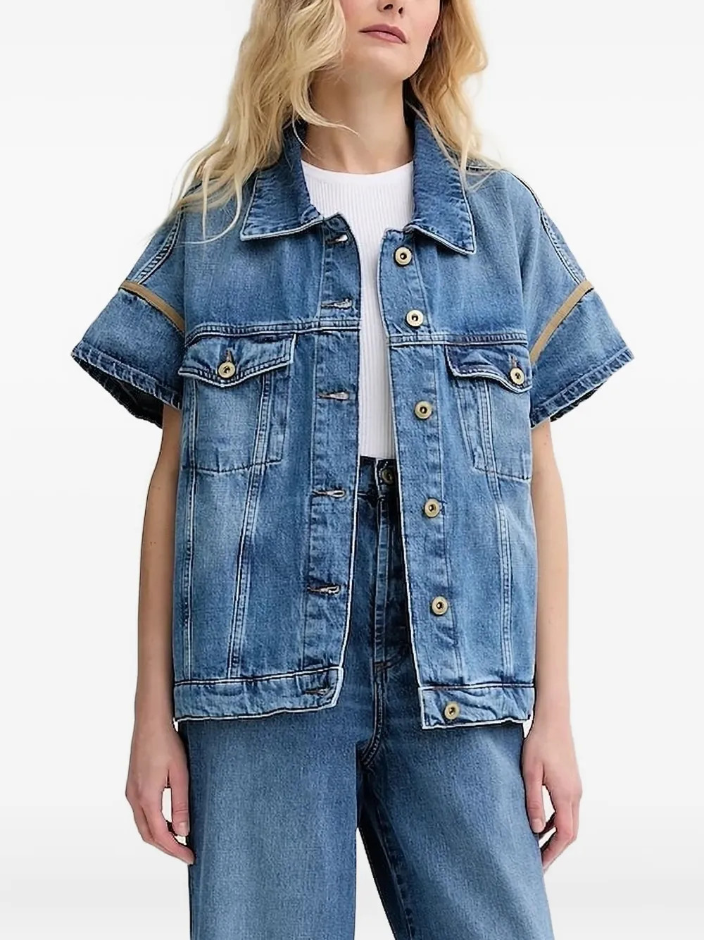 short-sleeve denim jacket | Farfetch Global