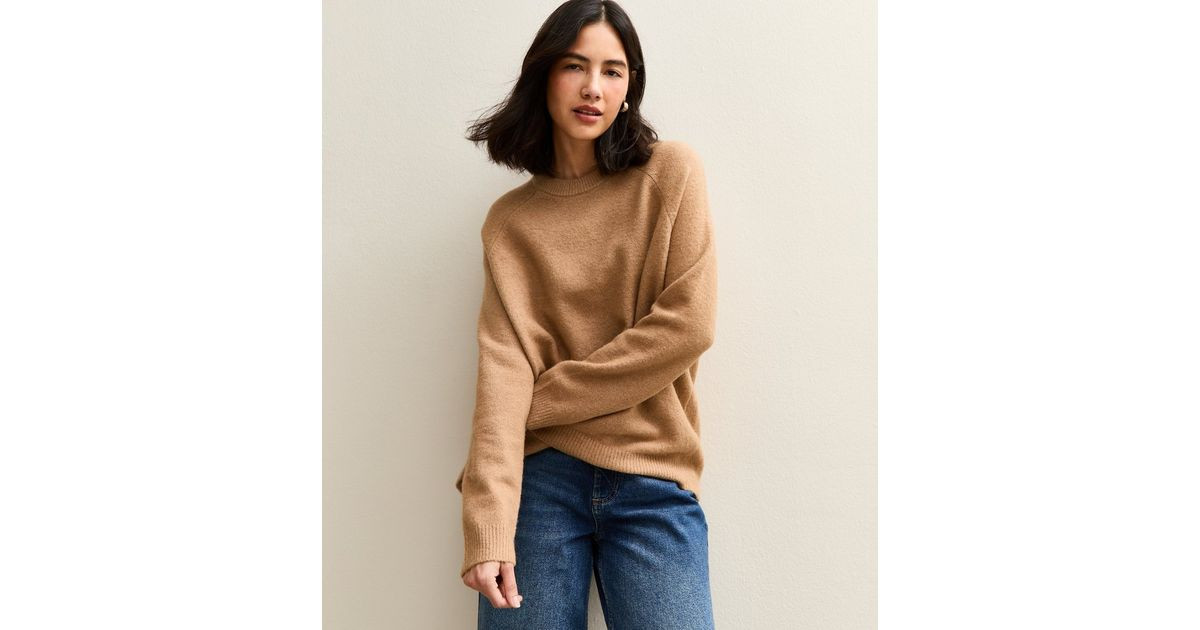 Camel Crew Neck Midweight Knit Jumper | New Look | New Look (UK)
