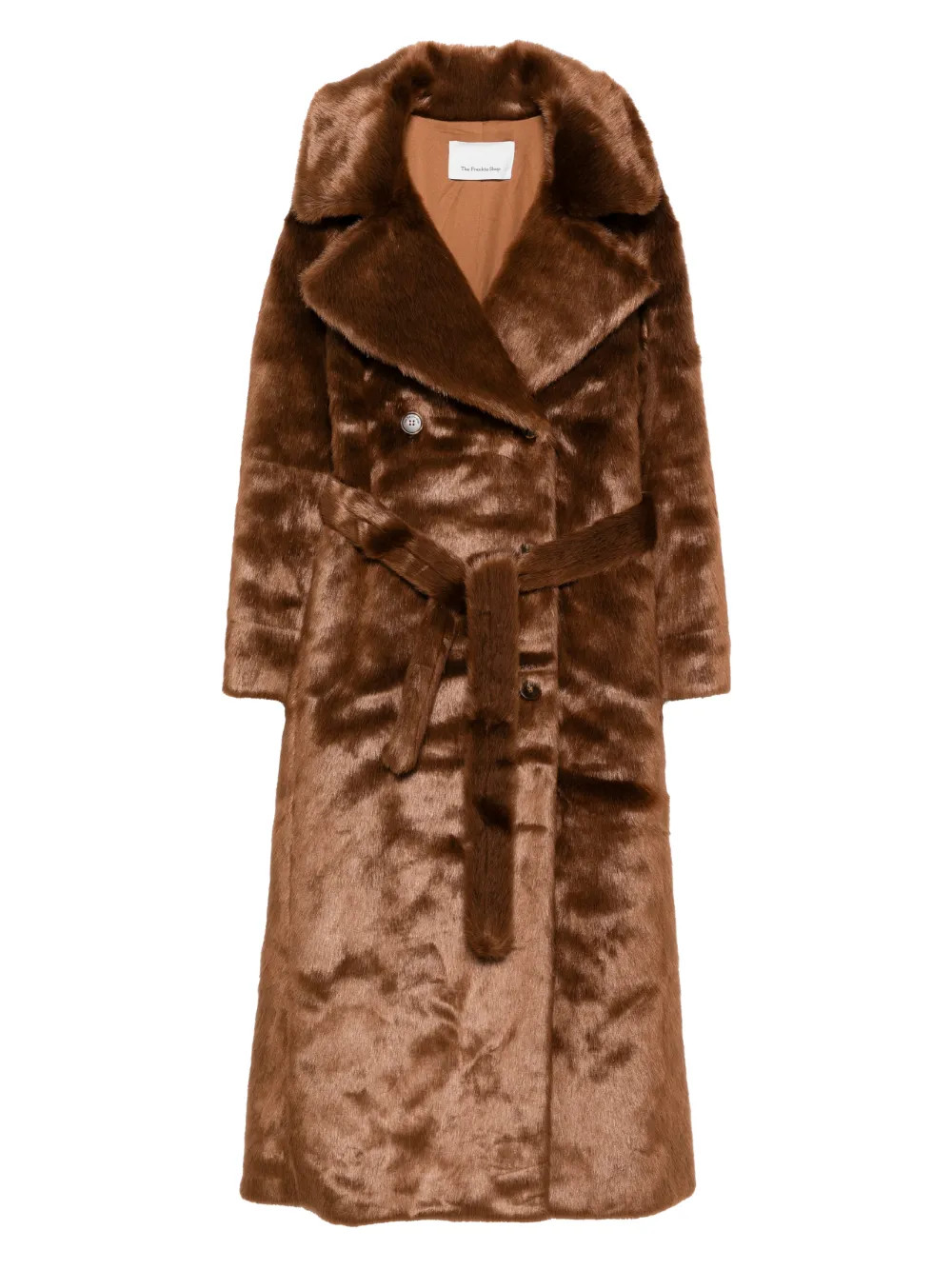 The Frankie Shop Joni Belted Faux Fur Maxi Coat | Brown | FARFETCH SK | Farfetch Global