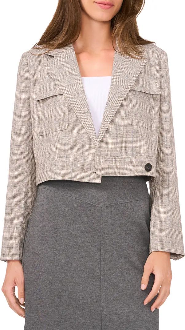 Halogen® Plaid Crossover Crop Blazer | Nordstrom | Nordstrom