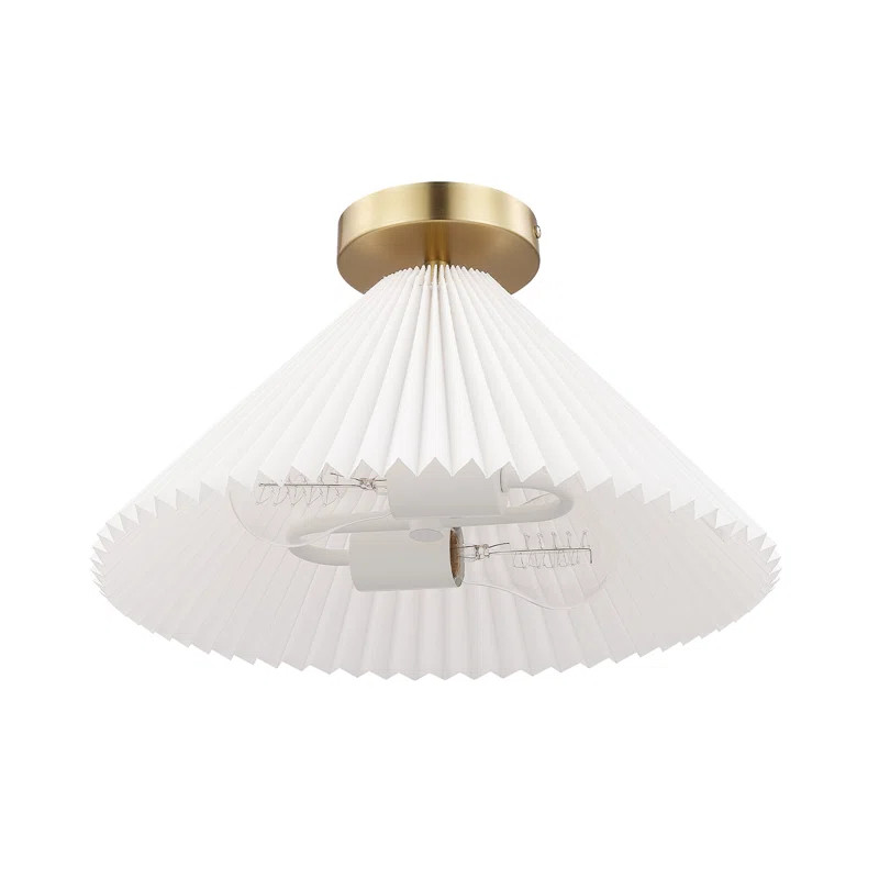 Delphine Linen Flush Mount | Wayfair North America