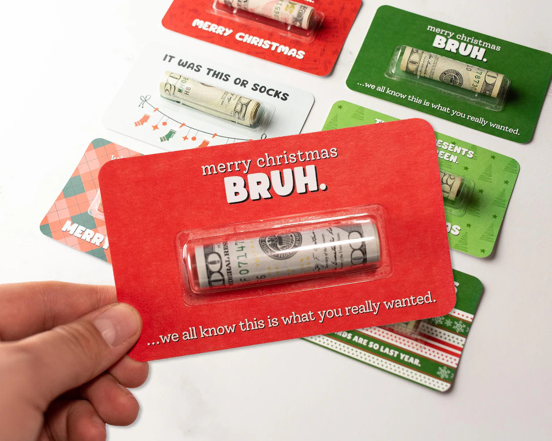 Christmas Money Holder - Funny Cash Gift for Teen Boy or Girl - Merry Christmas Bruh Money Card -... | Etsy (US)