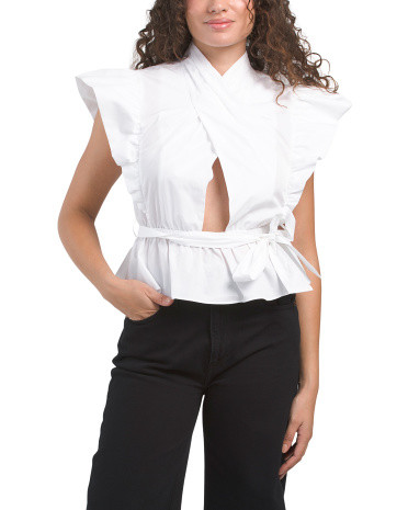 Brynn Ruffle Wrap Top | TJ Maxx