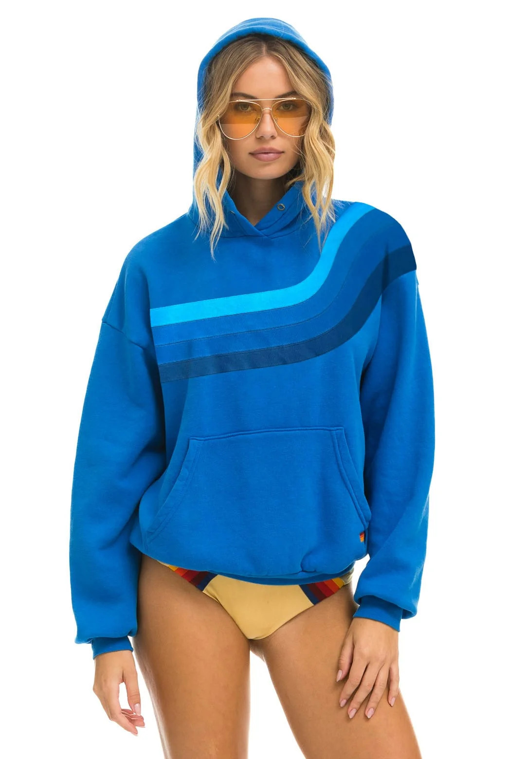 WAVE STRIPE 4 PULLOVER HOODIE RELAXED - ADVENTURE BLUE // ADVENTURE BL | Aviator Nation