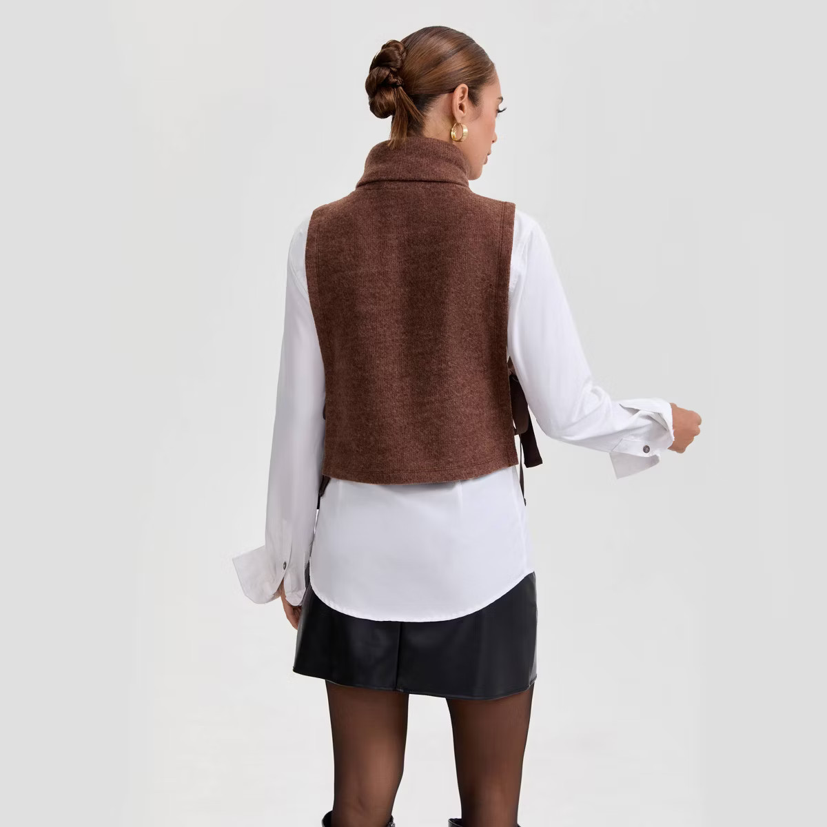 Women's Side-Tie Sweater Knit Vest - A New Day™ Brown | Target