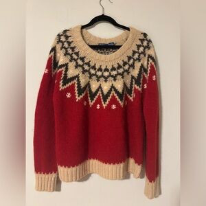 POLO - Ralph Lauren Fair Isle - Red and Cream Patterned Sweater - Size XXL | Poshmark