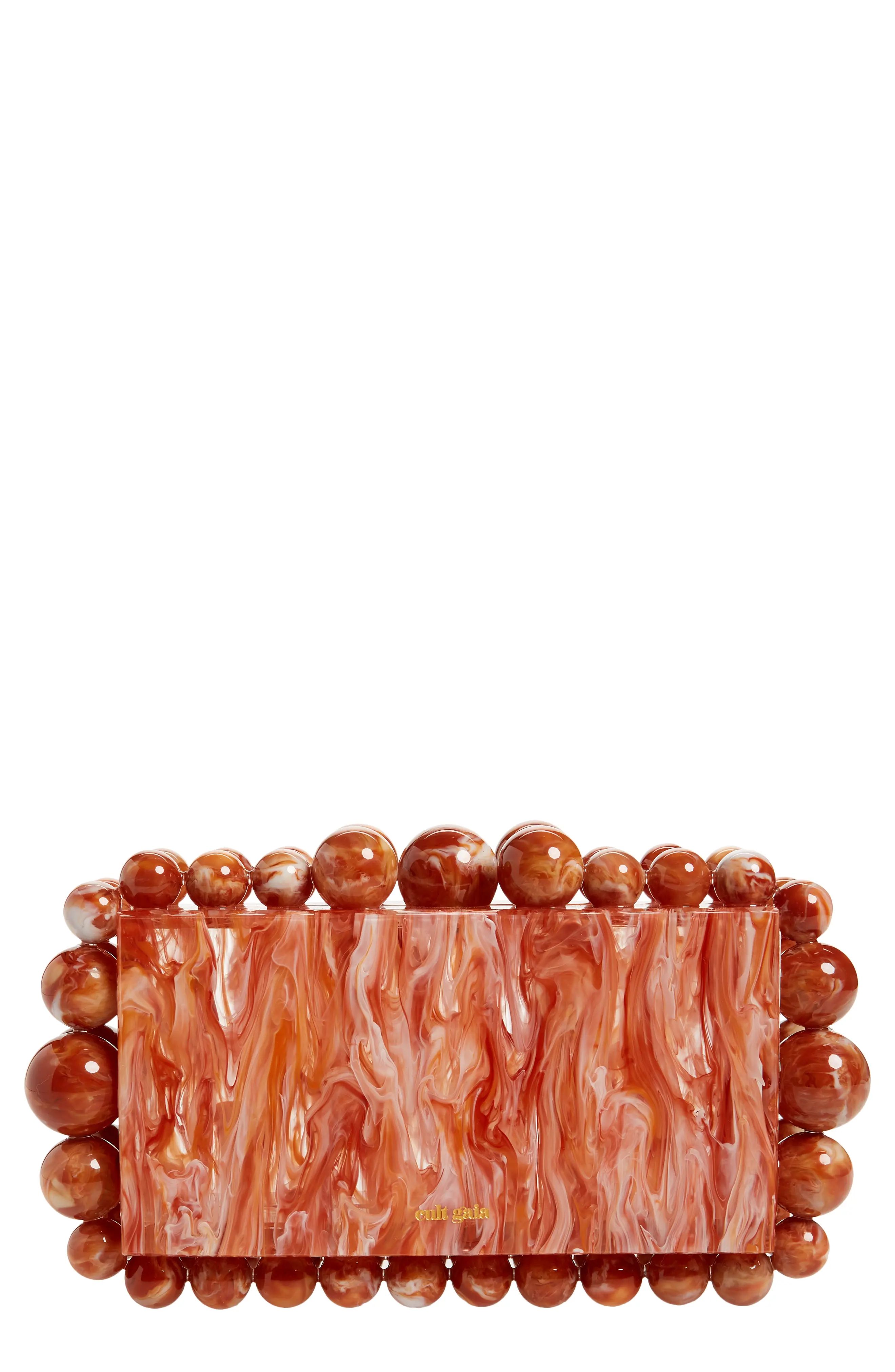 Cult Gaia Eos Beaded Acrylic Box Clutch in Chili at Nordstrom | Nordstrom