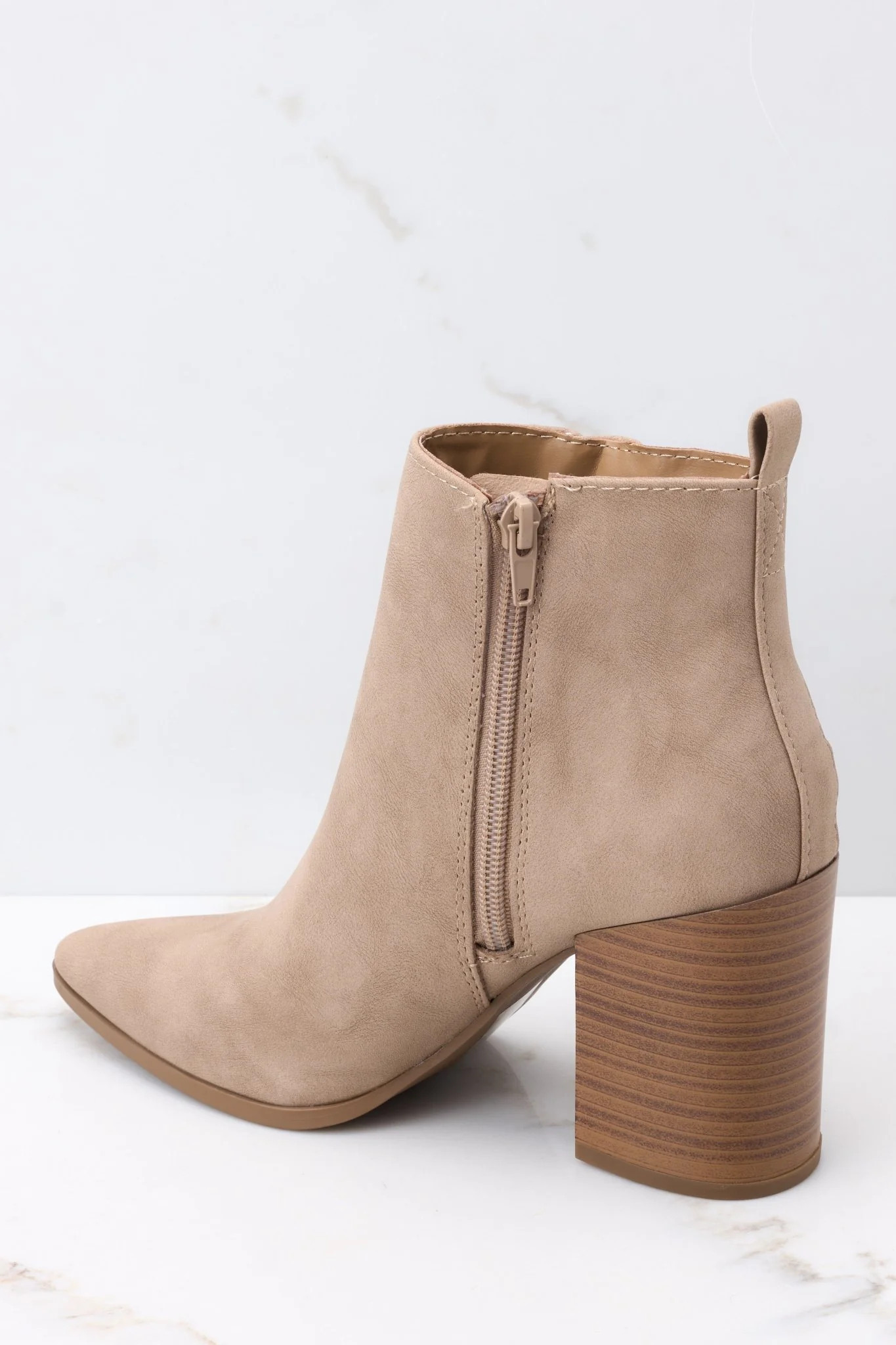 Step On Over Taupe Ankle Booties | Red Dress 