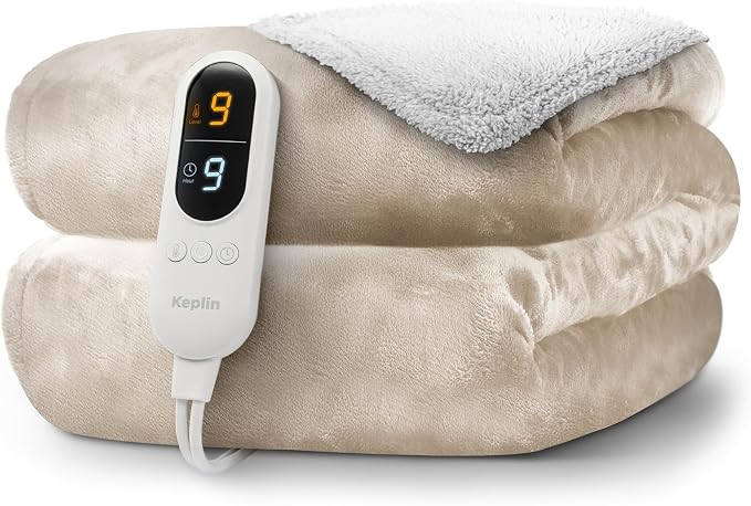 KEPLIN Large Electric Heated Throw Blanket - Electric Heated Blanket Throw for Bedspread 9 Heat S... | Amazon (UK)