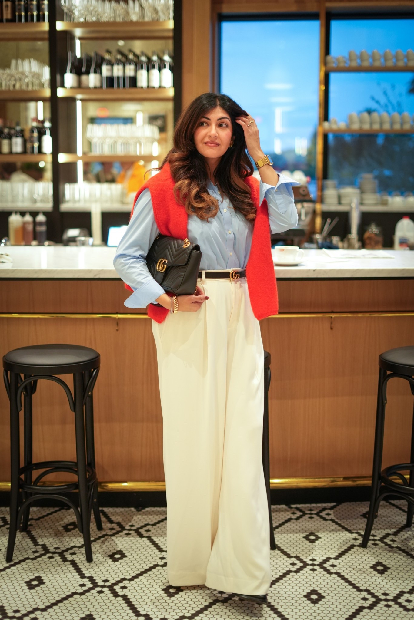 A classic Ralph Lauren look for work. On sale #ralphlauren #classic #workwear #gucci #creampants #workpants 

#LTKSaleAlert #LTKWorkwear #LTKootd