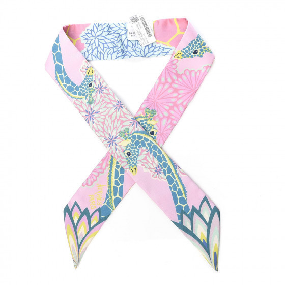 HERMES Silk The Three Graces Twilly Rose Bonbon Canard | Fashionphile