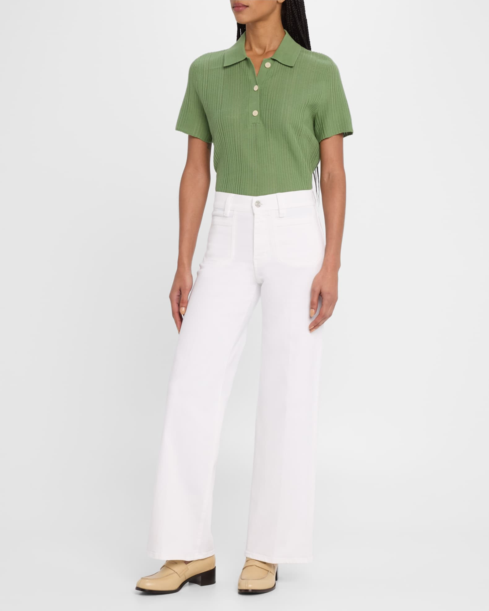 FRAME Le Slim Palazzo Modernist Pocket Jeans | Neiman Marcus
