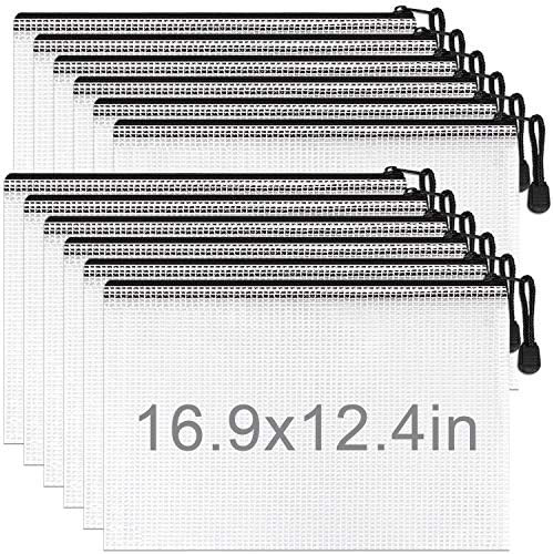 Umriox Mesh Zipper Pouch, 16.9x12.4 in (Black, 12 Packs), Plastic Zipper Bags, Waterproof Zipper ... | Amazon (US)