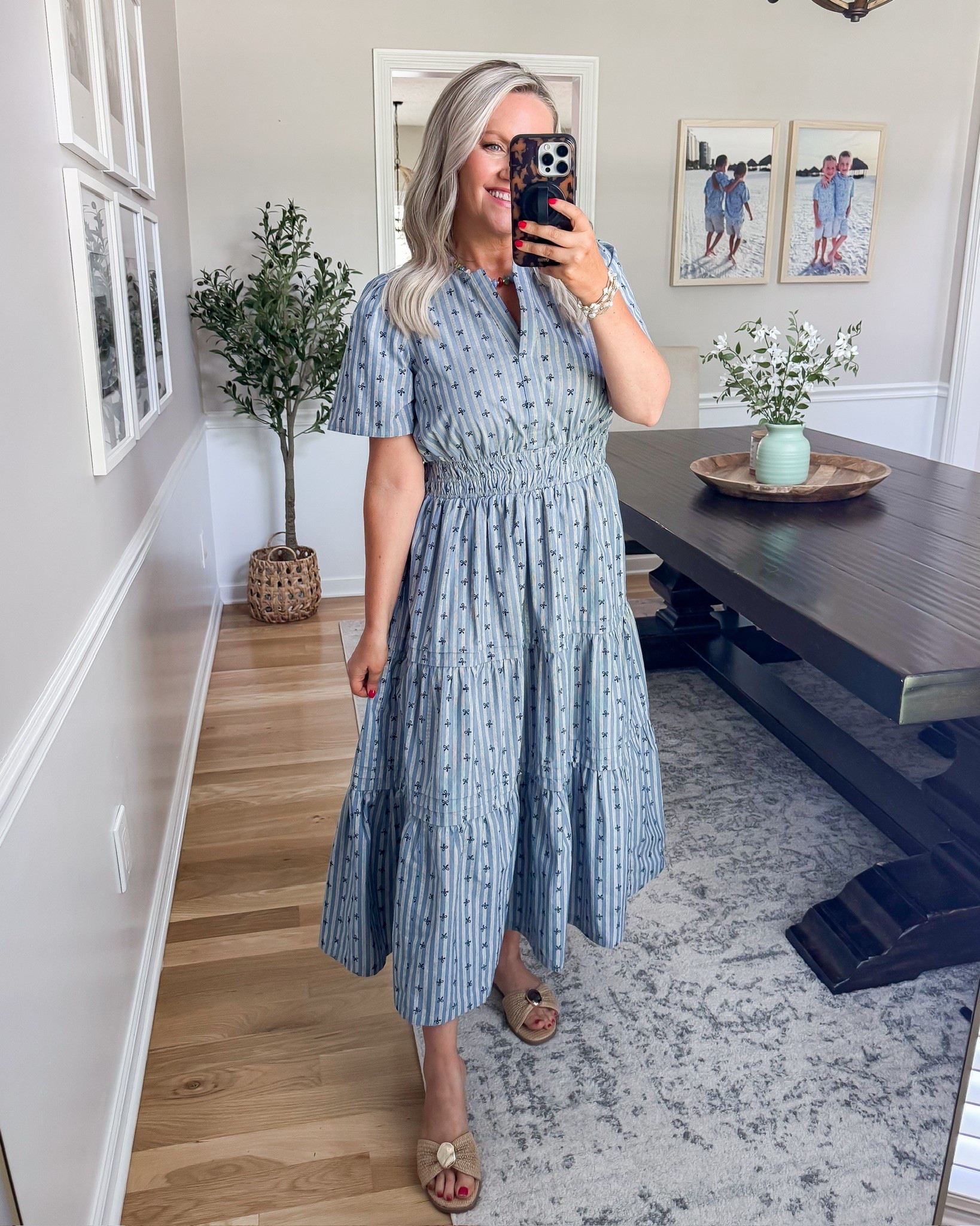 This dress has such an easy, classic feel to it 💙 Lightweight, flattering, and one of those pieces you can wear for everything from church to summer dinners and vacations.

blue midi dress, casual dress outfit, summer dress idea, modest summer fashion, effortless style, feminine outfit inspo, everyday dress look, vacation dress outfit, comfortable summer style, chic casual outfit, affordable fashion find, timeless summer outfit, lovelylifestyling

#LTKSeasonal #LTKOver40 #LTKootd