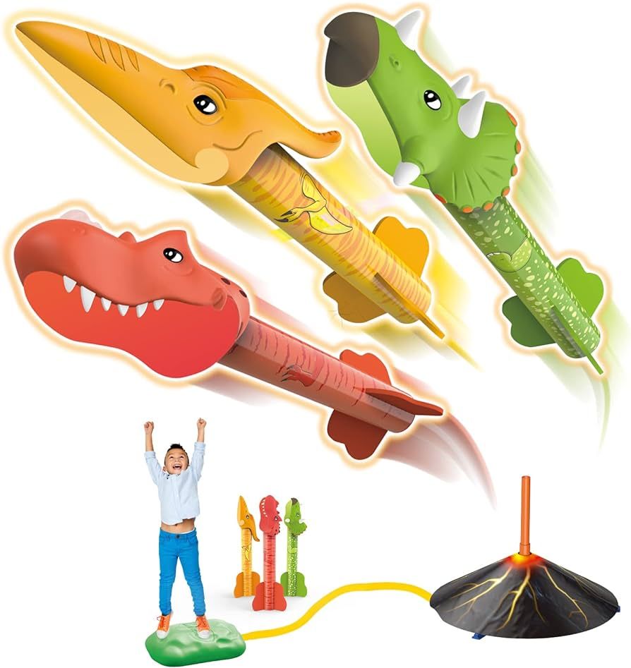 Dinosaur Toys Rocket Launcher for Kids, Stomp Launch up, Outdoor and Indoor Kids Toys, Ideas for ... | Amazon (US)