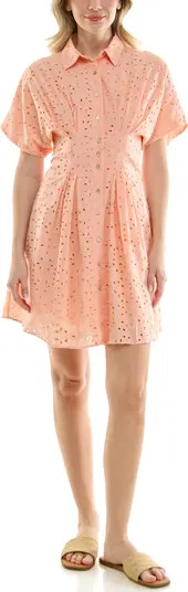 Cotton Broderie Anglaise Mini Shirtdress | Nordstrom Rack