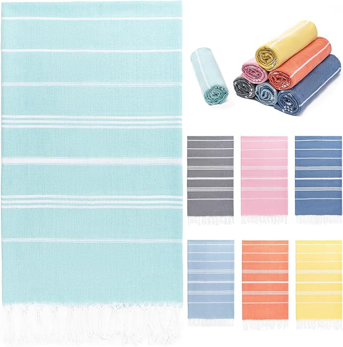 Amazon.com: Aegero Turkish Beach Towel, 36"x71" Quick Dry Sand Free Oversized Bath Pool Swim Towe... | Amazon (US)
