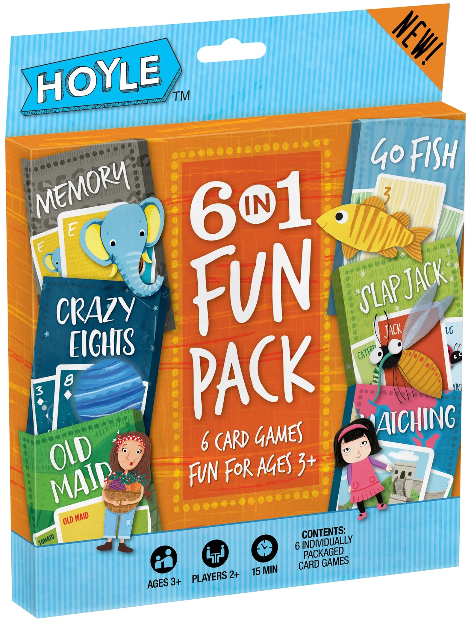 Hoyle 6 In 1 Fun Pack Kids Card Games - Memory, Go Fish, Crazy Eights,  Matching, Old Maid, Slap ... | Walmart (US)