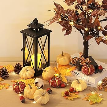 Artgar Pumpkin Decor Set, 23 PCS Fall Harvest Decorations Including Mini Pumpkins, Acorns, Pineco... | Amazon (US)