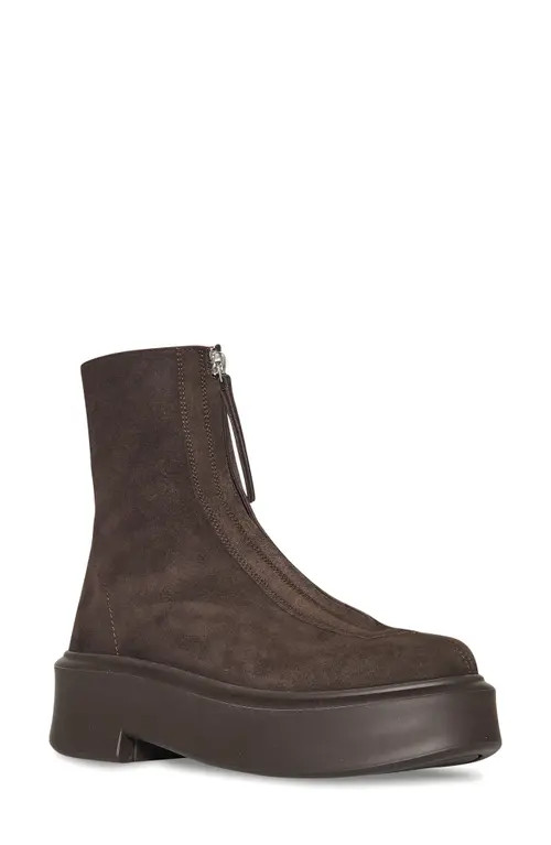 The Row Zip Platform Bootie in Dark Brown at Nordstrom, Size 11Us | Nordstrom