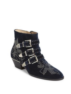 Susanna Studded Velvet Ankle Boots | Saks Fifth Avenue