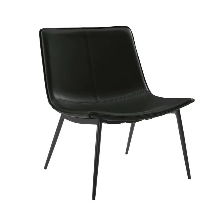 Gap Home Modern Armless Faux Leather Lounge Chair, Matte Black | Walmart (US)