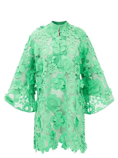 La Vie Style House - No.778 Floral Guipure-lace Kaftan - Womens - Green | Matches (US)