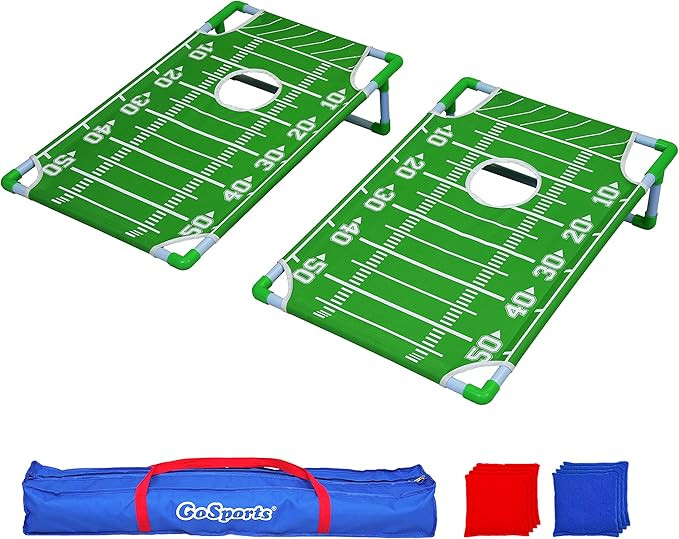 GoSports Portable PVC Framed Cornhole Toss Game Set with 8 Bean Bags and Travel Carrying Case - C... | Amazon (US)