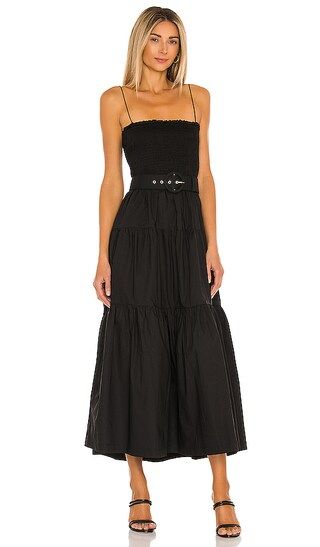 The Nour Midi Dress in Black | Revolve Clothing (Global)