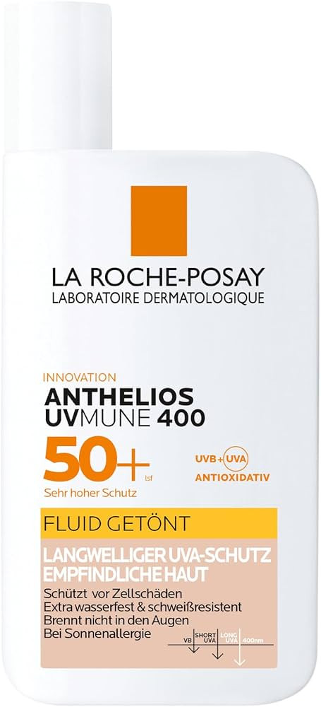 La Roche Posay Anthelios Invisible Fluid, Get\u00f6nt UVMune 400 mit LSF50+, Sonnenfluid f\u00fcr... | Amazon (DE)