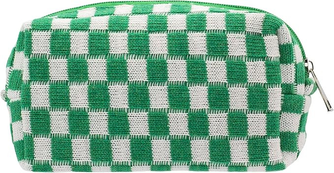 PAZIMIIK Checkered Makeup Bag for Purse Portable Zipper Make Up Pouch Small Cosmetic Case for Tra... | Amazon (US)