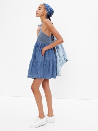 Denim Smocked Mini Dress | Gap (US)