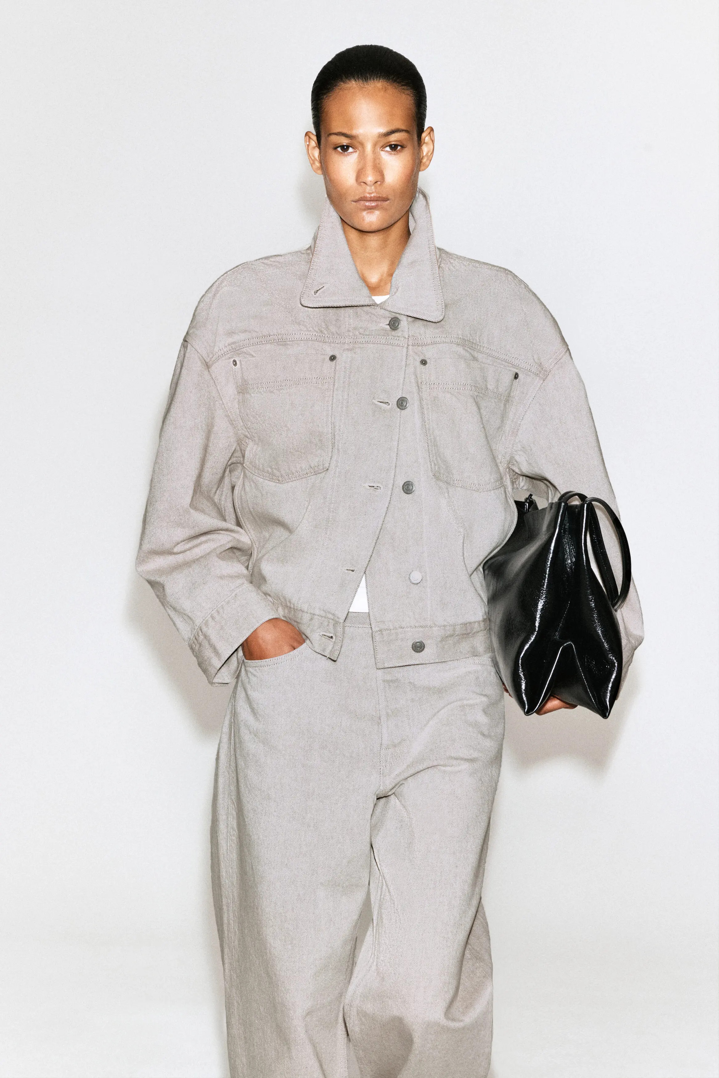 COS Mock-neck Denim Jacket (Women) | Nordstrom | Nordstrom